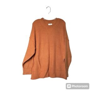 Aerie‎ Oversized Crewneck Knit Sweater Womens XS Boho Orange Comfy